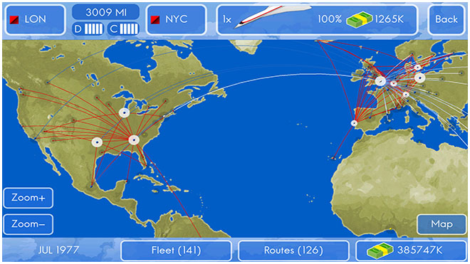 Airline route map