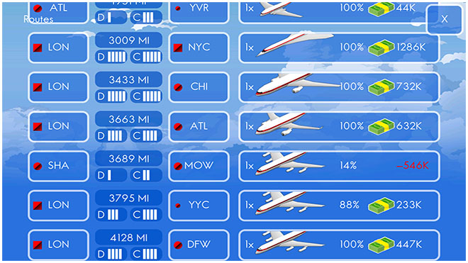 Management of airline routes